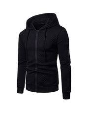 Men's Jacquard Small Check Hoodie Sweatshirt Jacket