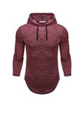 Men's Slub Yarn Hooded Long-sleeve T-shirt