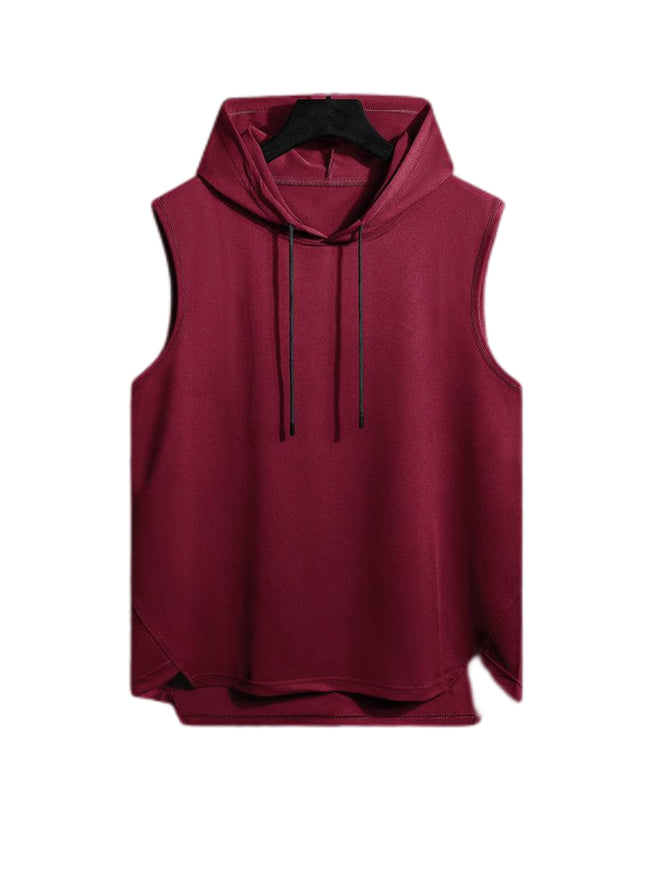 Ryan Drawstring Hooded High Low Hem Tank Top