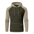 Men's Jacquard Check Color Block Pullover Hoodie Sweatshirts