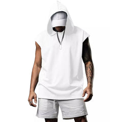 James Fitness Pullover Sports Hooded Vest Tank Top