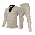 Men's Half Zip Texture Stretch Baseball Collar Long Sleeve Tracksuit
