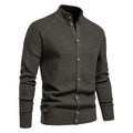 Men's Texture Pattern Stand Collar Knitted Cardigan