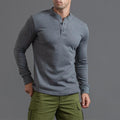 Men's Henry Collar Solid Color Casual Sportswear Sweatshirt
