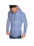 Men's Slub Yarn Hooded Long-sleeve T-shirt