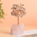 Natural Rose Quartz Jewelry Original Stone Base Fortune Tree