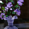 Handcrafted Natural Crystal Money Tree in Ceramic Vase - Deep Purple