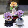 Crystal Flower Ornament with Four Unique Base Styles - Multiple Color Options