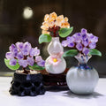 Crystal Flower Ornament with Four Unique Base Styles - Multiple Color Options