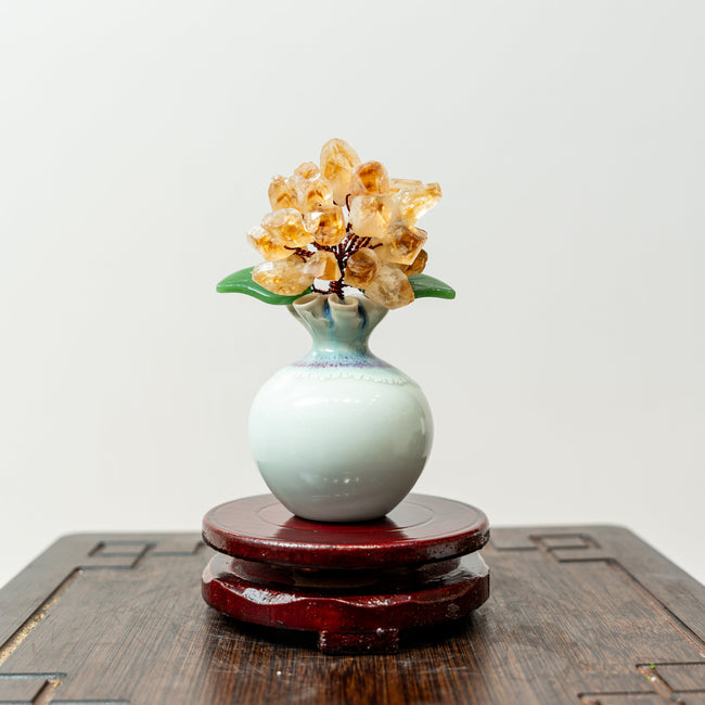 Crystal Flower Ornament with Four Unique Base Styles - Multiple Color Options