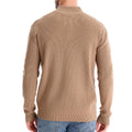 Men's Mock Neck Button-Up Cotton Pullover Sweater