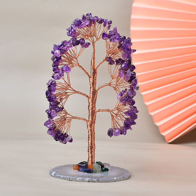 Natural Crystal Copper Wire Fortune Tree