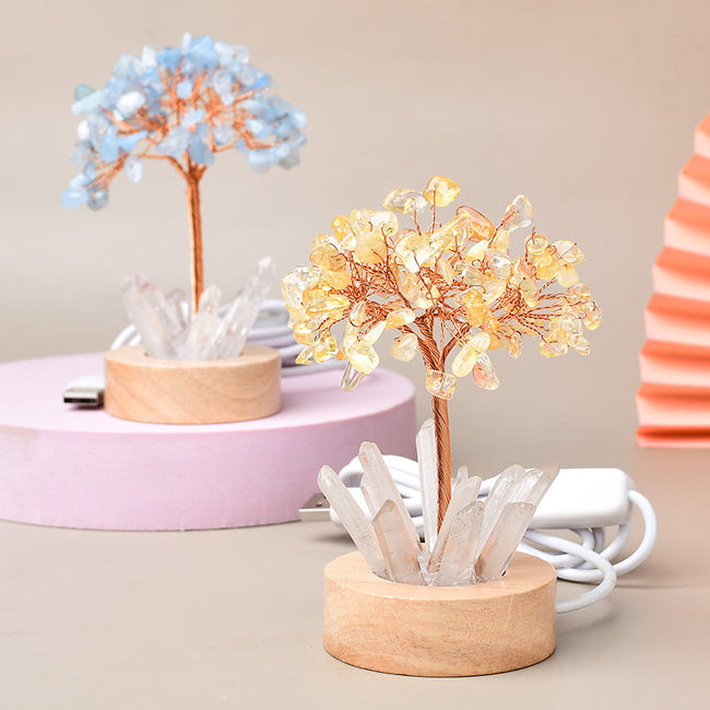 Natural White Crystal Tooth Crystal Fortune Tree