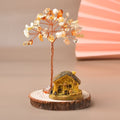 Natural Crystal Small House Shaped Fortune Tree