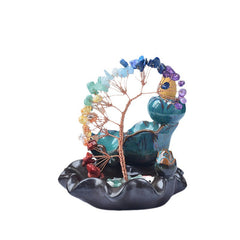 Natural Colorful Crystal Fortune Tree Incense Burner Crafts