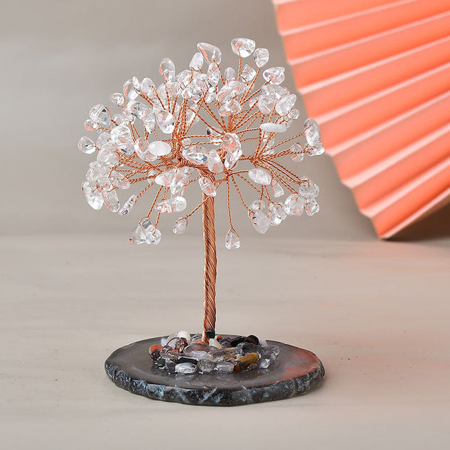 Crystal Fortune Tree Natural Agate Piece Base Ornament