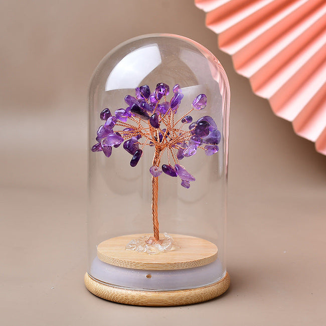 Natural Crystal Glass Cover Crystal Tree