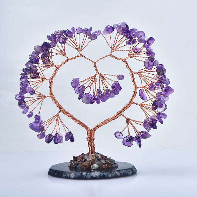 Crystal Fortune Tree with Natural Agate Base