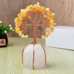 Natural White Crystal Base Fortune Tree