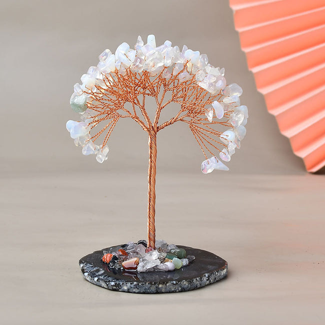 Crystal Fortune Tree Natural Agate Piece Base Ornament