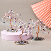 Natural Tri-color Agate Piece Base Crystal Fortune Tree