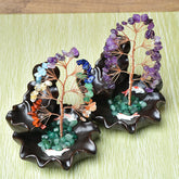 Natural Crystal Backflow Incense Base Fortune Tree