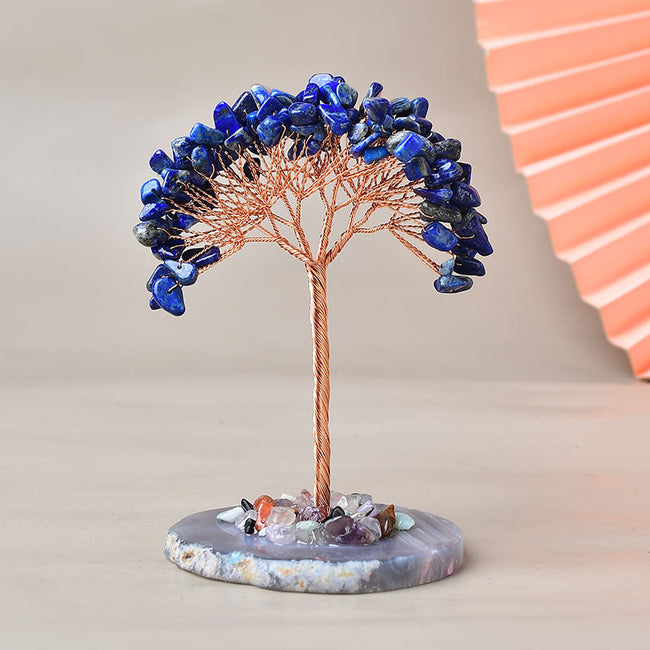 Crystal Fortune Tree Natural Agate Piece Base Ornament