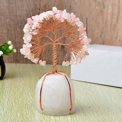 Natural White Crystal Base Fortune Tree