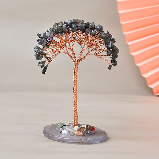 Crystal Fortune Tree Natural Agate Piece Base Ornament