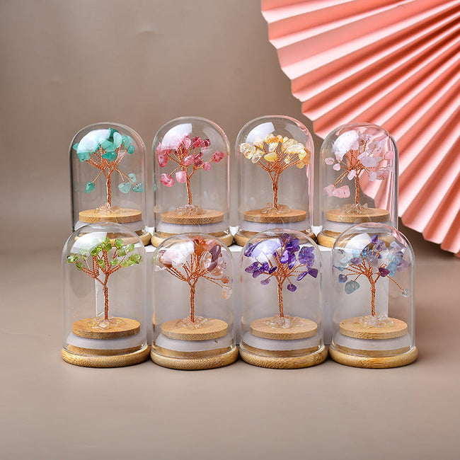 Natural Crystal Glass Cover Crystal Tree