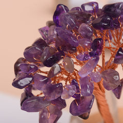 White Lamp Holder USB Natural Crystal Fortune Tree