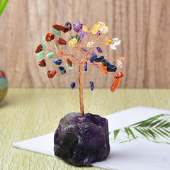 Natural Pink Crystal Base Fortune Tree