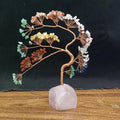 Welcoming Pine Natural Rose Quartz Base Fortune Tree
