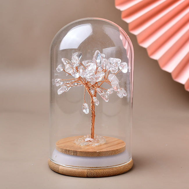Natural Crystal Glass Cover Crystal Tree