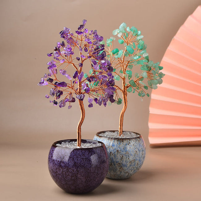 Natural Citrine Fortune Tree Ornaments