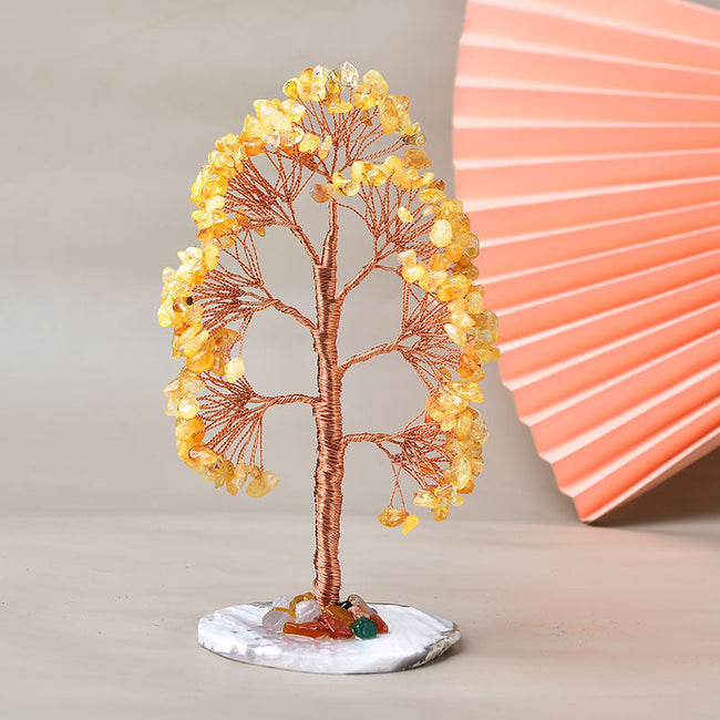 Natural Crystal Copper Wire Fortune Tree