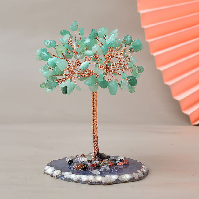 Crystal Fortune Tree Natural Agate Piece Base Ornament