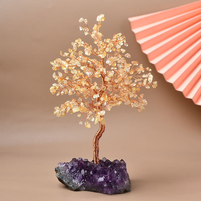 Natural Tourmaline Citrine Cluster Ornaments