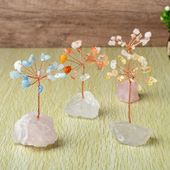 Natural Stone Crystal Base Mini Fortune Tree