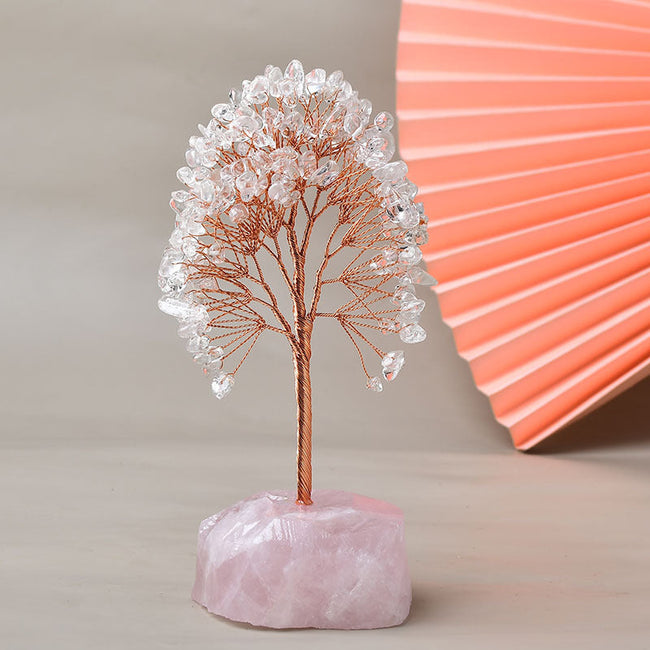 Natural Rose Quartz Base Fortune Tree