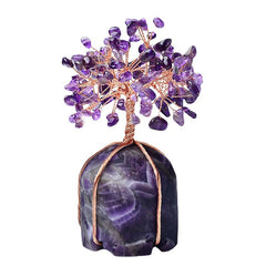 Amethyst Original Stone Five-petal Base Fortune Tree Ornament
