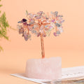 Natural Pink Crystal Stone Base Fortune Tree