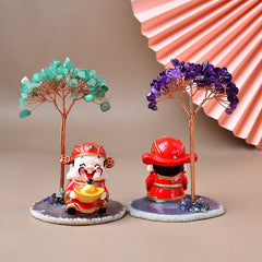 Natural Green Aventurine Amethyst Fortune Tree