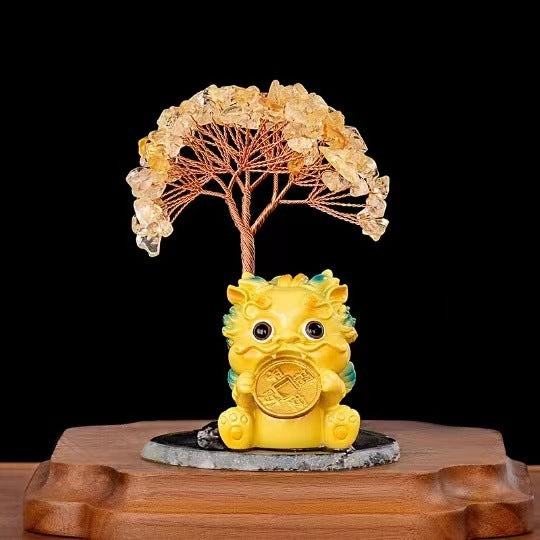 Natural Crystal Pixiu Fortune Tree