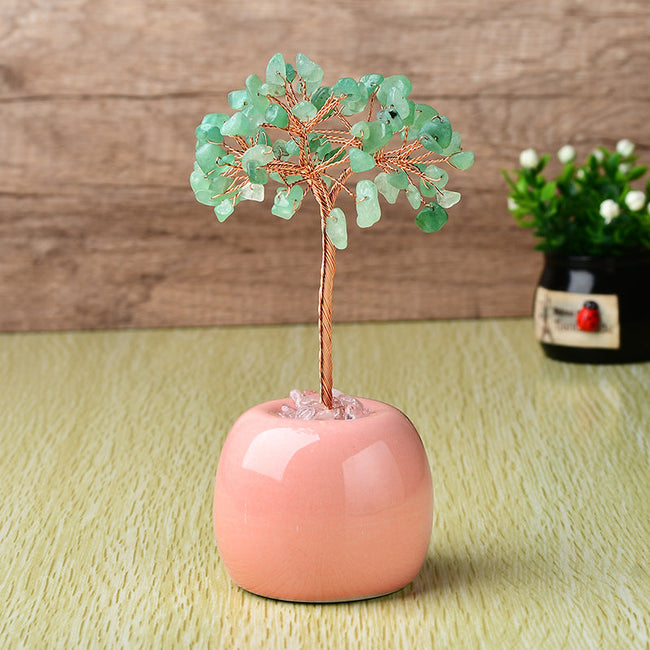 Pachira Aquatica with Multi-colored Apples and Porcelain Base