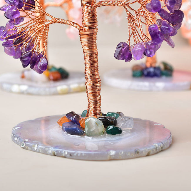Natural Crystal Copper Wire Fortune Tree