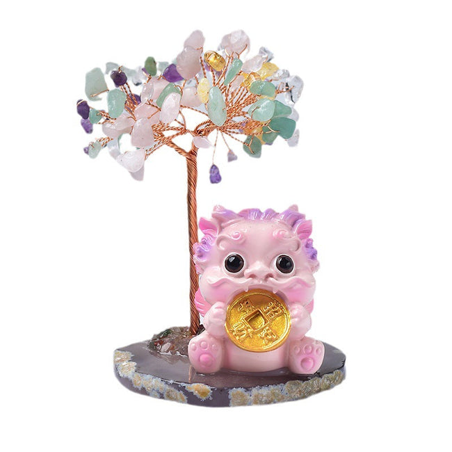 Natural Crystal Pixiu Fortune Tree