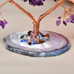 Crystal Fortune Tree with Natural Agate Base