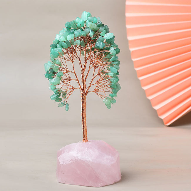 Natural Rose Quartz Base Fortune Tree