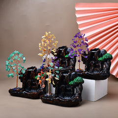 Natural Pink Crystal Fortune Tree Gift